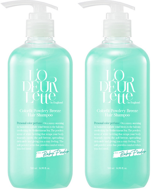 로더렛 인 잉글랜드 컬러핏 샴푸 베이비파우더향, 500ml, 2개