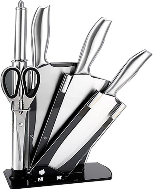 인블룸 고급 올스텐 칼가위 블럭 5종 세트, 클리버칼 + 중식칼 + 다용도칼 + 가위 + 칼갈이 + 블럭, 1세트