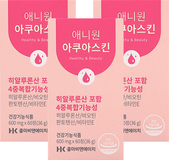 애니원아쿠아스킨 히알루론산 비오틴 판토텐산 비타민E, 36g, 3개