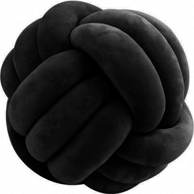 에베로 세줄 매듭 볼 벨벳 자이언트 얀 쿠션, 11 블랙