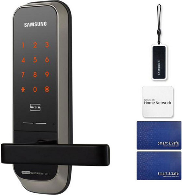 삼성 SDS 스마트 패키지 손잡이 있음 도어락 SHP-H20 고리형 스마트키 랜덤발송 + 부착형 스마트키 랜덤발송