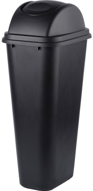 바이굿즈 사무실 업소용 휴지통 뚜껑 포함, 검정