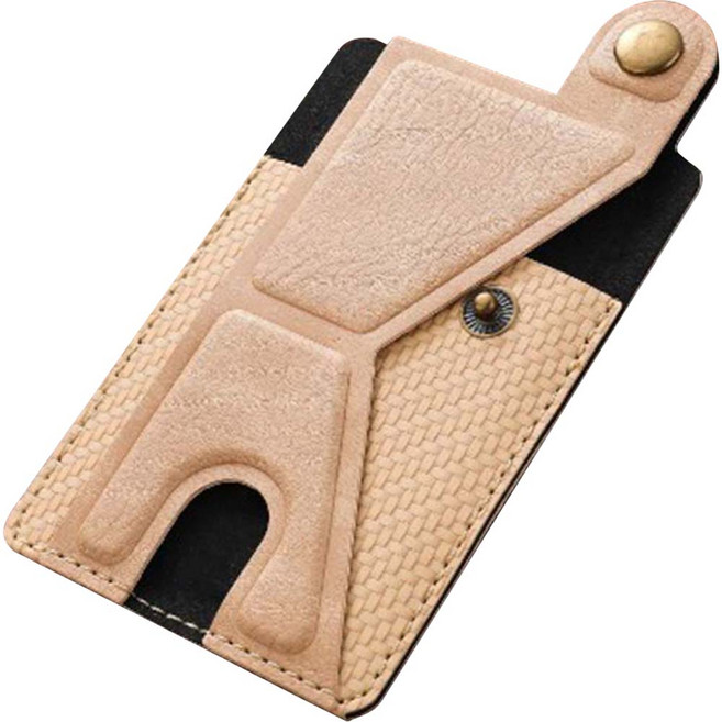 블루마켓 카드 홀더 가죽지갑 거치대 케이스, 1개, 베이지