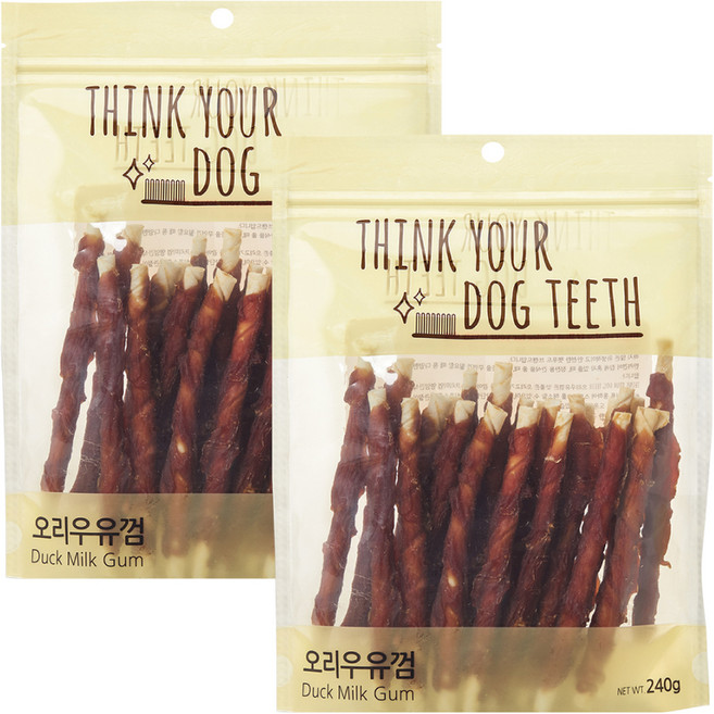띵크유어도그티 강아지 딩고껌 스틱형 24P, 오리, 240g, 2개