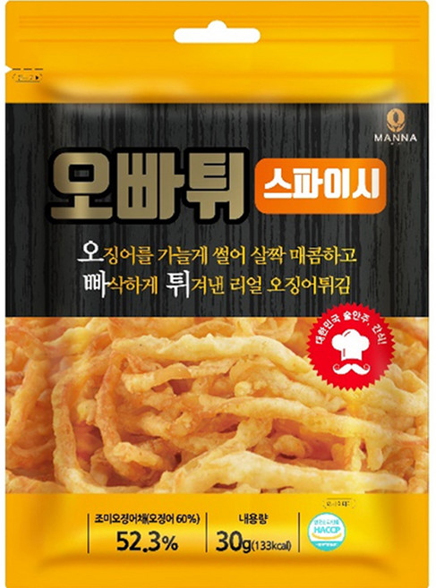 오빠튀 리얼 오징어 튀김 스파이시, 30g, 1개