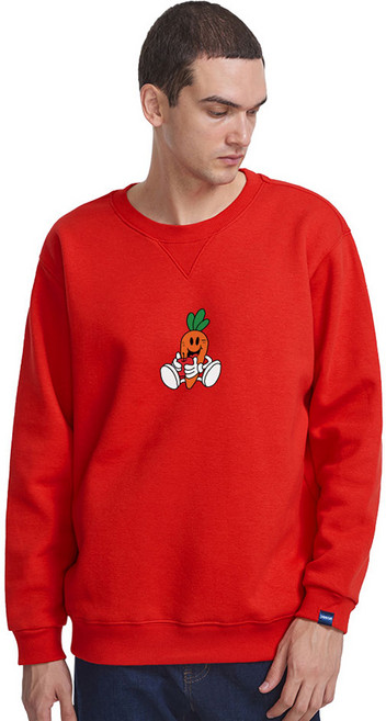 클로니아 하트 앤 캐럿 기모 맨투맨 티셔츠 CM5T44