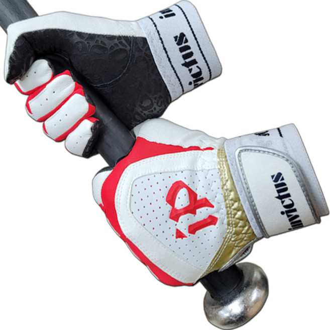 인빅터스 야구 배팅 장갑 양손용, 레드 + 블랙, 1개