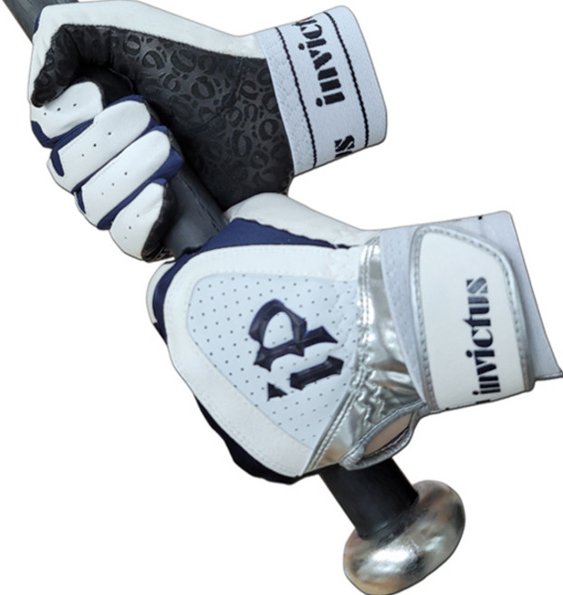 지에이치 인빅터스 야구 배팅 장갑 양손착용, 네이비 + 블랙, 1개