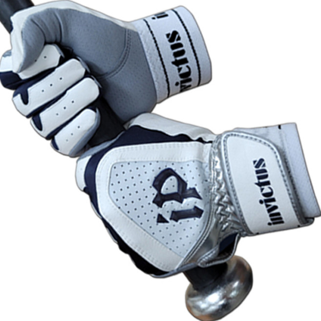 인빅터스 야구 배팅 장갑 양손용, 네이비 + 그레이, 1개