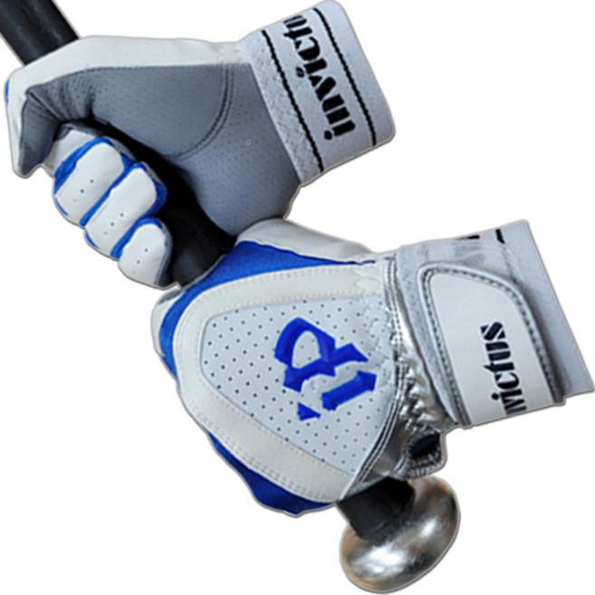 인빅터스 야구 배팅 장갑 양손용, 블루 + 그레이, 1개