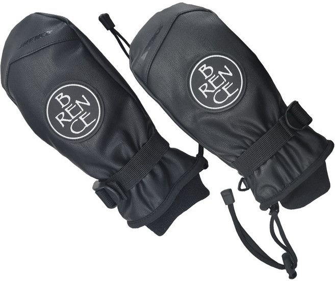 브렌스 스노우보드 골프 가죽 벙어리 장갑 양손착용, 블랙, 1개