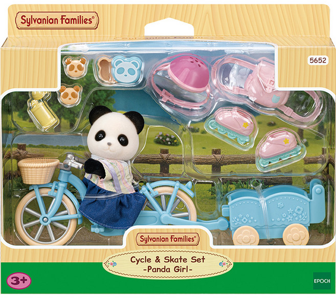 EPOCH Sylvanian Families 森林家族 5652 熊貓女孩的自行車與滑輪鞋套組, 1套