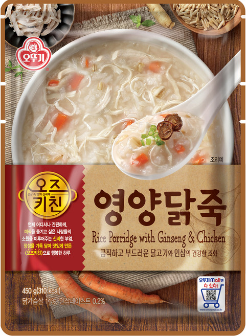 오뚜기 오즈 키친 영양 닭죽, 450g, 3개