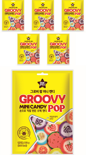 한울식품 그로비 팝 미니 캔디, 50g, 6개