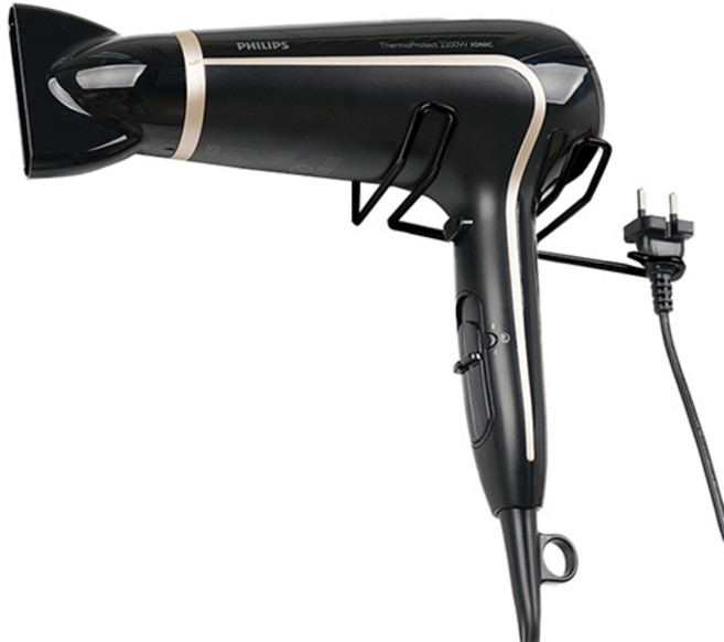 생활공식 스텐 접착 드라이기 거치대, 블랙, 1개