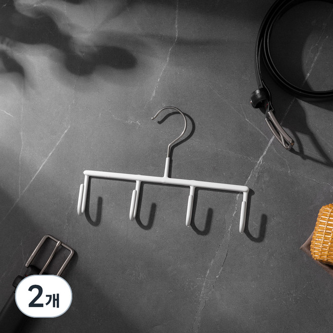 마와 옷 벨트걸이, 화이트, 2개