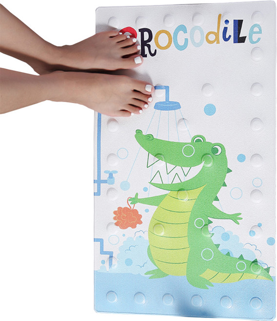 하이유니 욕실 미끄럼방지 건식 동물 발 매트 패드, 악어, 1개