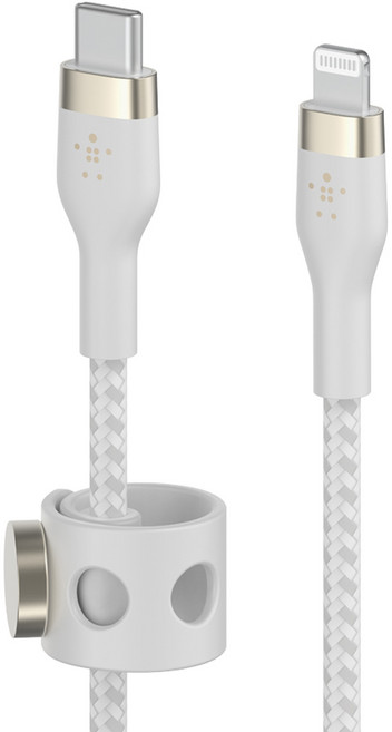 벨킨 프로 플렉스 C타입-라이트닝 8핀 고속 충전 케이블 CAA011bt2M, 2m, 1개, 화이트(CAA011bt2MWH)