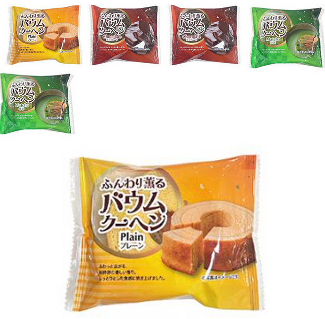 카오루 바움쿠헨 케이크 혼합 세트 녹차 60g x 2p + 플레인 60g x 2p + 초코 60g x 2p, 360g, 1세트