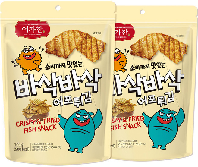 어가찬 소리까지 맛있는 바삭바삭 어포튀김, 100g, 2개