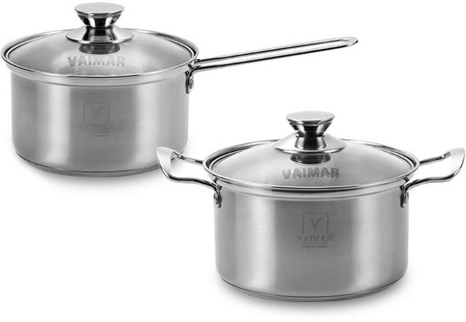 바이마르 코코 인덕션 스텐 냄비세트 2개, 실버, 편수 18cm + 양수 20cm, 1세트