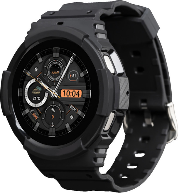 아이몰 갤럭시워치 호환 스포츠 일체형 사이드 풀커버 스트랩, 블랙, 1개