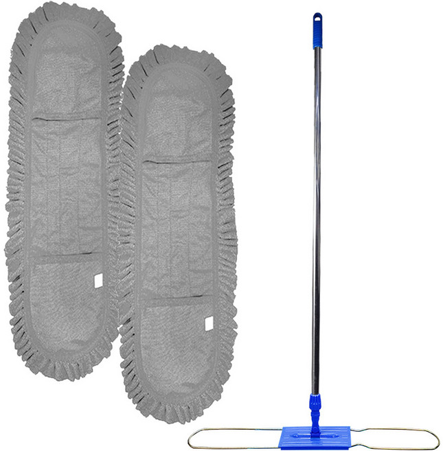 월드크린 극세사 리스킹 그레이 60cm 2p + 프리미엄 판자루 세트, 1세트