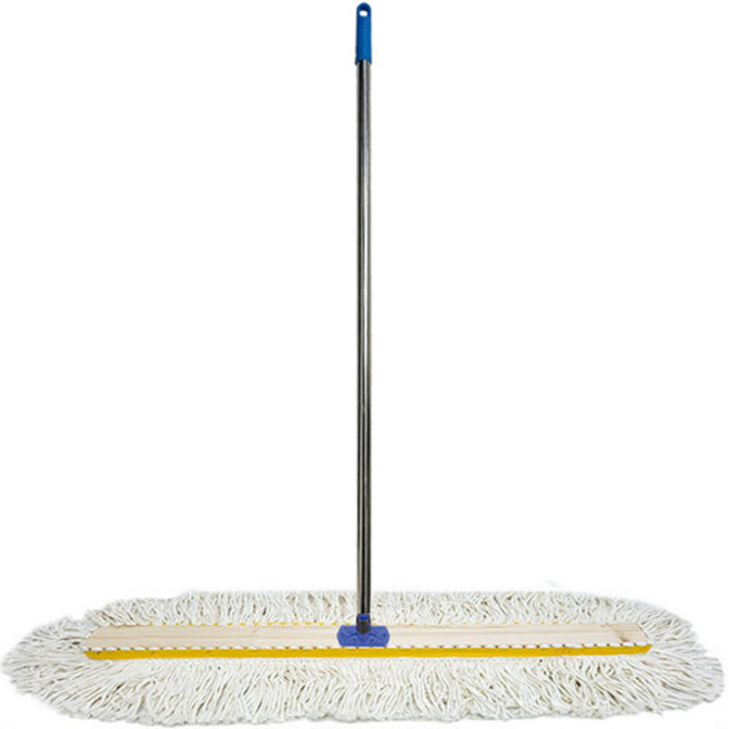 World Clean 棉紗禮堂拖把 120cm 固定夾扣 + 不鏽鋼桿套組, 1個