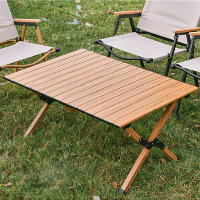 엘스 감성 롤 캠핑 테이블 900, 우드