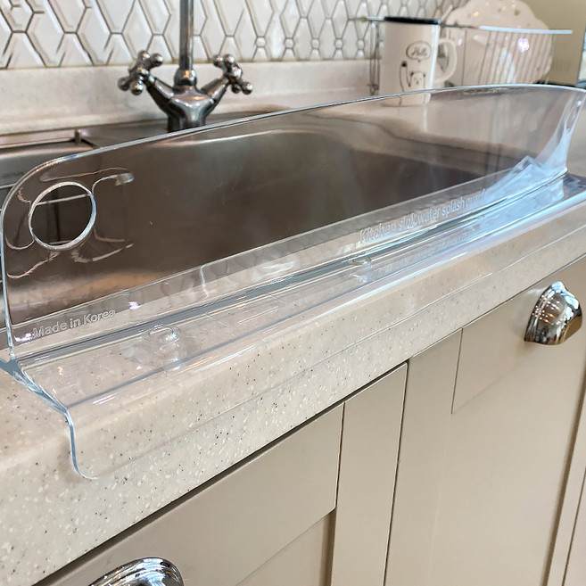 스마트 커브형 싱크대 물막이, 내츄럴투명, 1개
