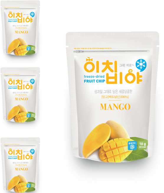 이치비야 동결건조 과일칩 망고, 18g, 4개