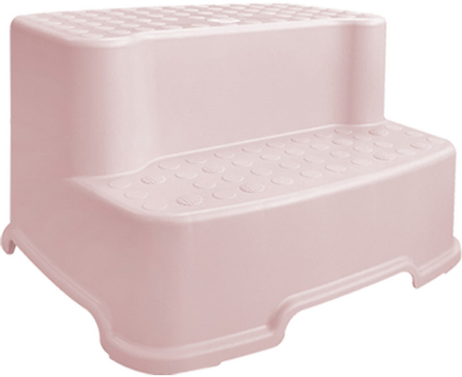 버드시아 논슬립 와이드 도트형 2단 유아디딤대, 핑크, 1개