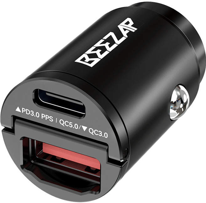 비잽 45W 듀얼 C 앤 A타입 초미니 차량용 충전기, BZD45, 블랙