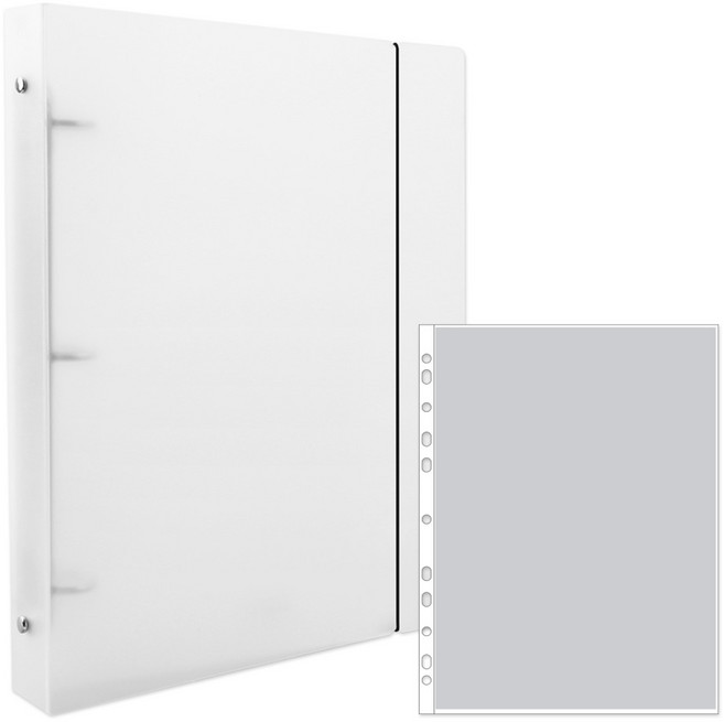 리코즈 포토포켓 밴드 바인더 1포켓, 화이트, 50매