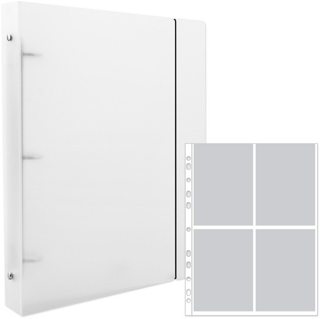 리코즈 포토포켓 밴드 바인더 4포켓, 화이트, 50매