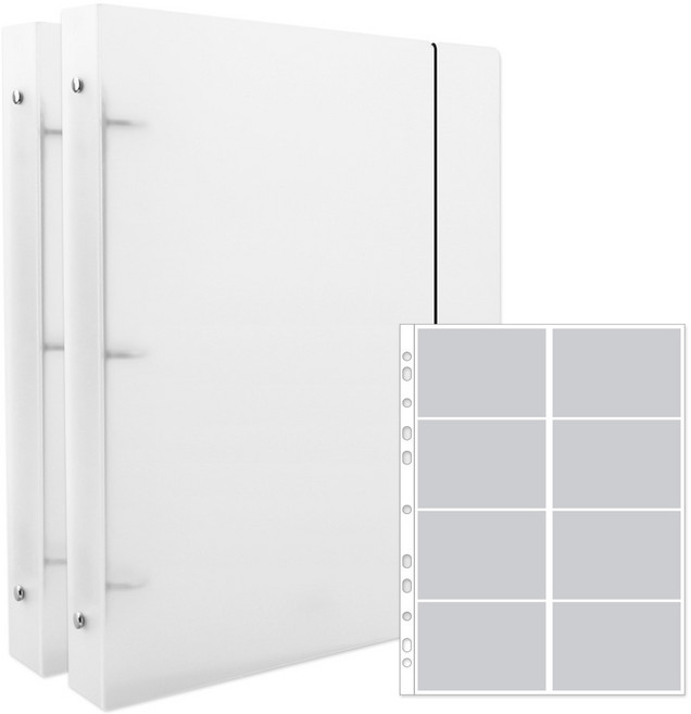 리코즈 포토포켓 밴드 바인더 8포켓 2권, 30매, 화이트