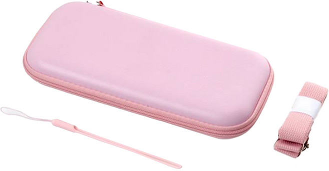 아키토모 호후 닌텐도 스위치 라이트 PU 파우치 케이스 핑크, 1개