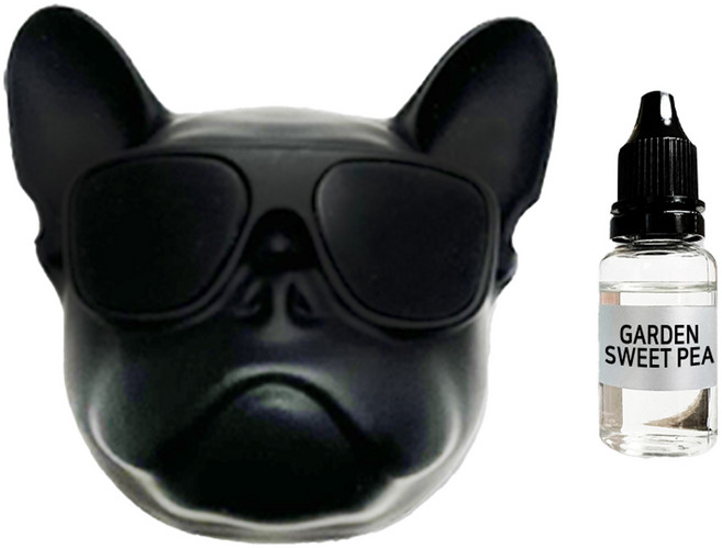 엠퓨처 차량용 불독 방향제 매트블랙 + 오일 15ml + 클립 3cm + 오일솜 세트, 가든스윗피, 1세트