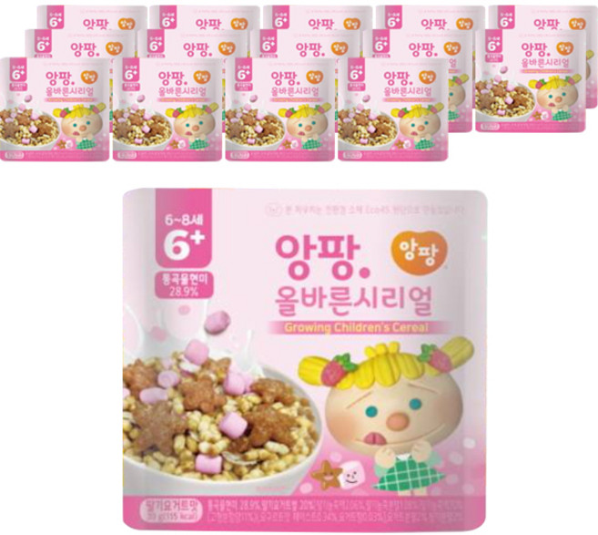enfant 아동용 6~8세 올바른 시리얼 딸기요거트맛 15p, 1개