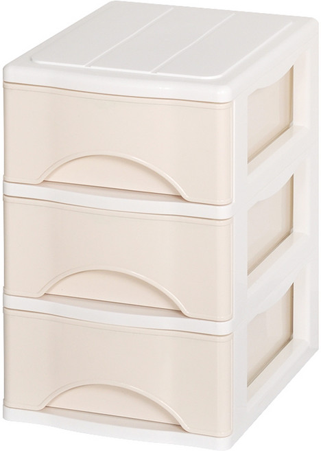 모아시스템즈 포키 3단 서랍장, 크림화이트, 3개
