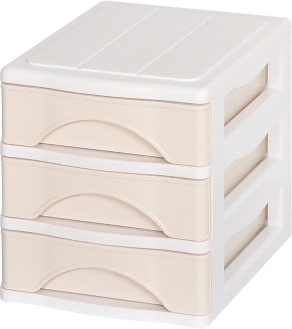 모아시스템즈 포키 미니 3단 서랍장, 크림화이트, 1개