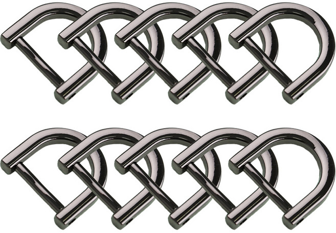 D링 15mm, 10개, 흑니켈