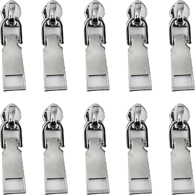 금속 지퍼머리 5호, 크롬실버, 10개