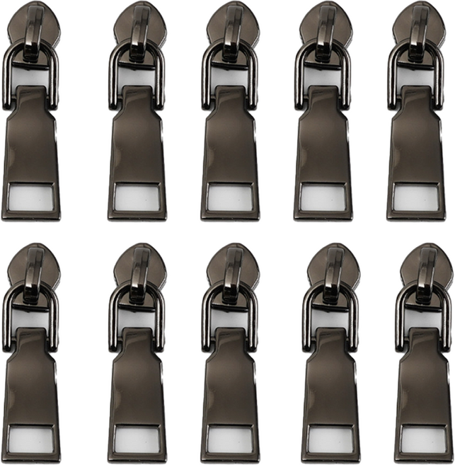 금속 지퍼머리 5호, 흑니켈, 10개