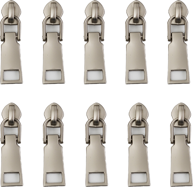 일반 금속 지퍼머리 5호, 무광실버, 10개