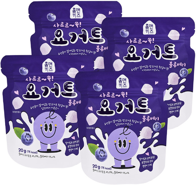 HOME&KiDS 乳酸菌優格點心塊, 藍莓口味, 20g, 4包