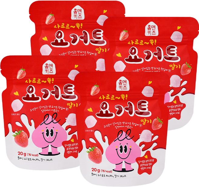 홈앤키즈 사르르쏙 요거트 딸기, 20g, 4개, 딸기맛