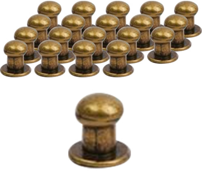 가죽공예 솔트레지 6mm, 엔틱골드, 20개