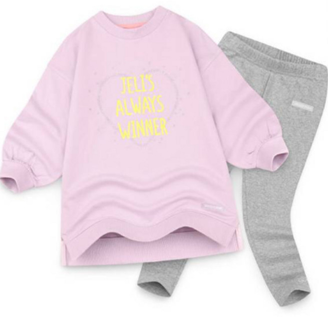 젤리스푼 여아용 하트러비 롱티셔츠 + 레깅스 세트