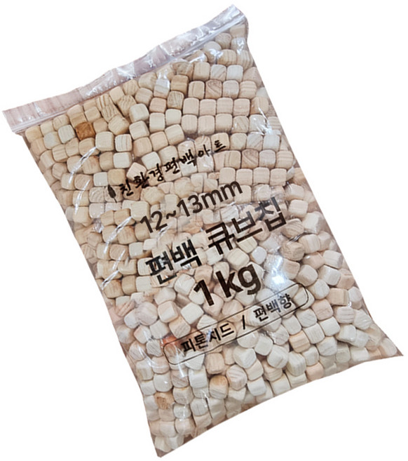 친환경편백아트 베개 큐브칩 촉감발달완구 12~13mm, 혼합색상, 1개
